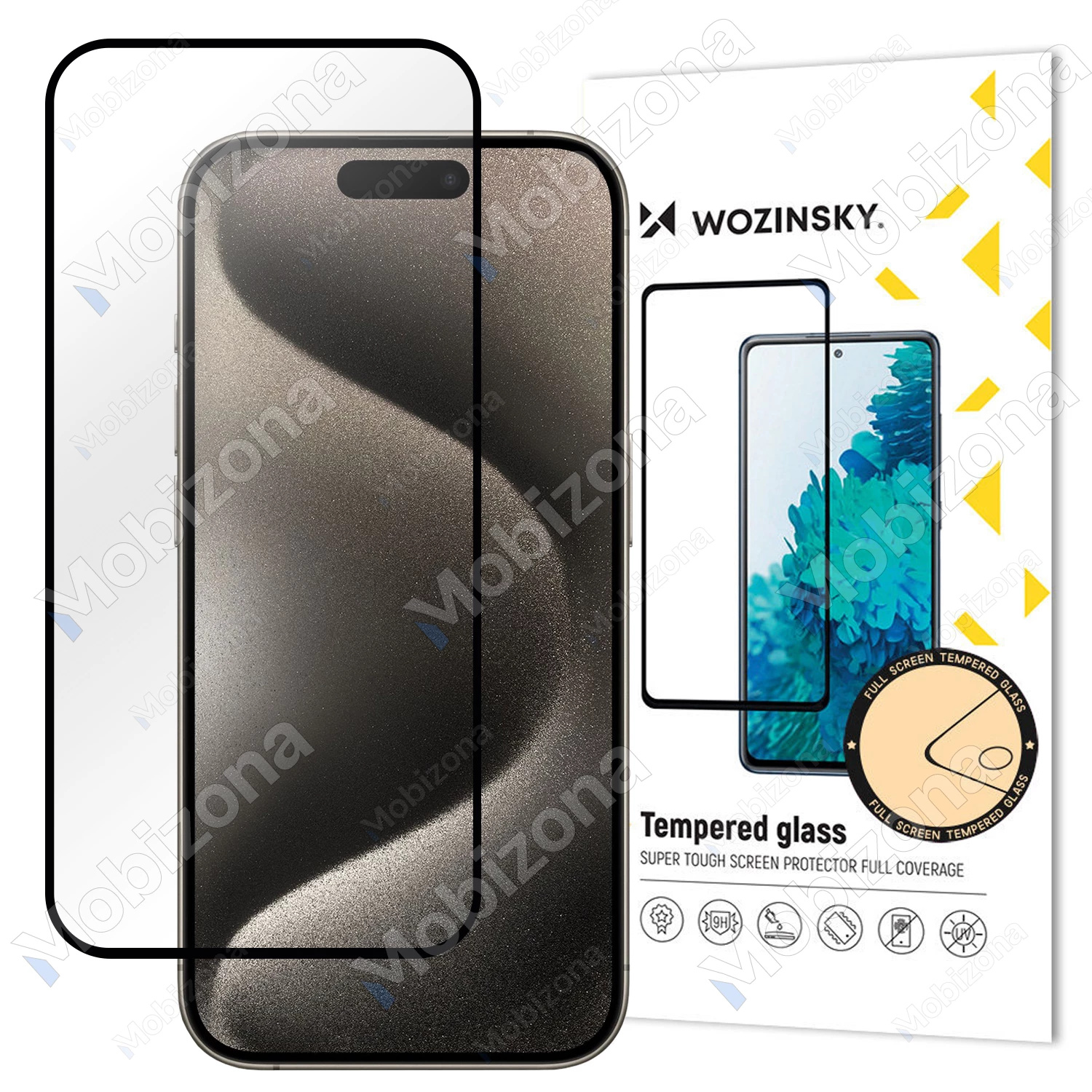 iPhone 16 Pro, iPhone 17 skirtas apsauginis stiklas Wozinsky Full Glue