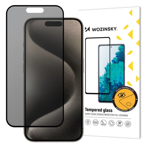 iPhone 16 skirtas apsauginis stiklas Wozinsky Privacy