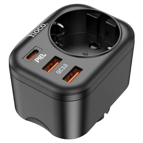 Multifunctional Socket with 2x USB and Type-C Hoco NS3 (3.0A, 20W)