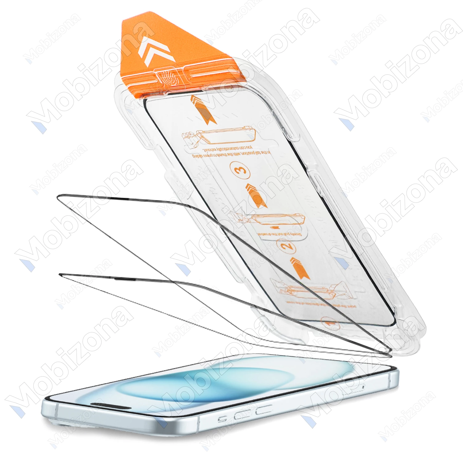 iPhone 15 Plus, iPhone 16 Plus skirtas apsauginis stiklas KOLYM Automatic-Alignment