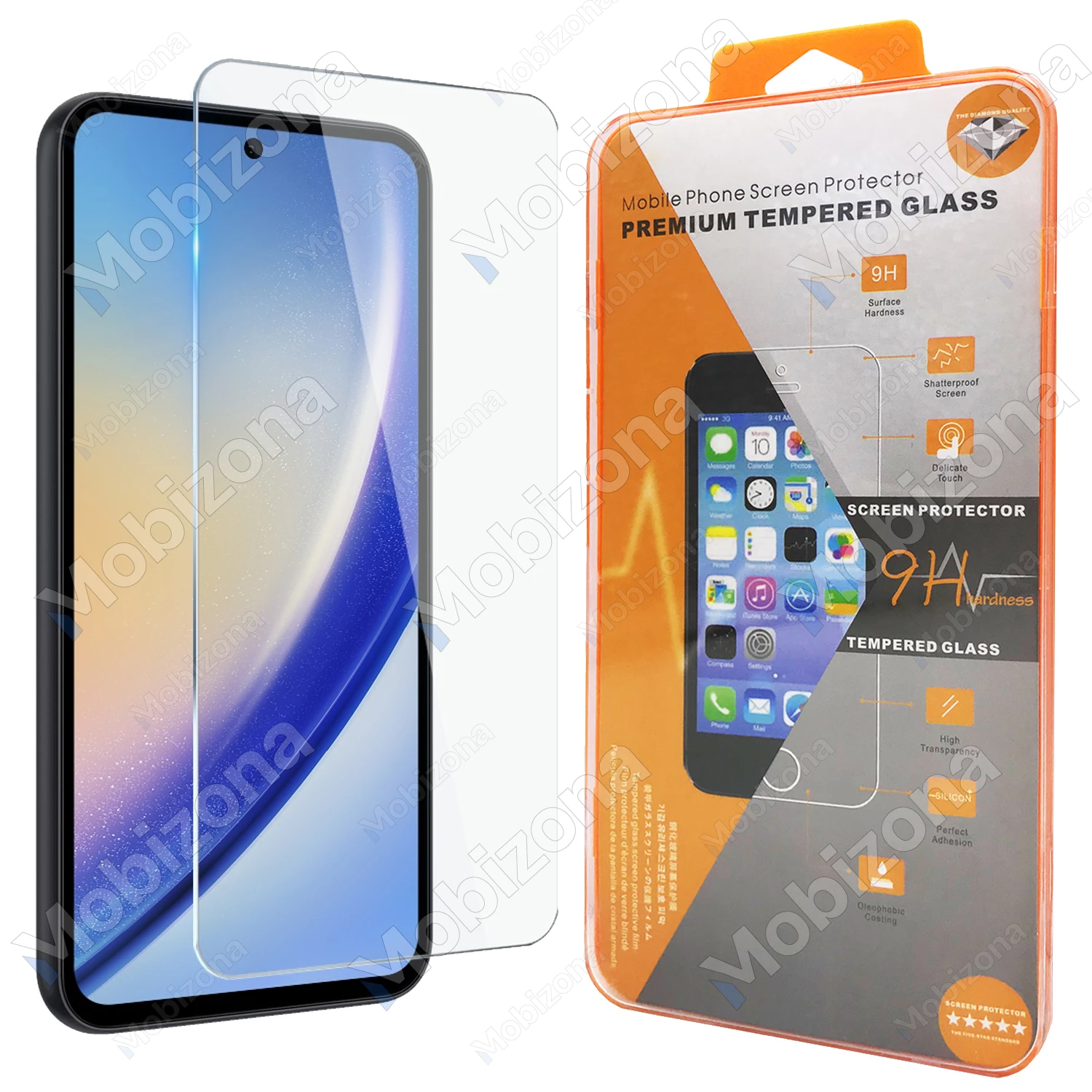 Samsung Galaxy A35 5G, Galaxy A55 5G Tempered Glass Orange