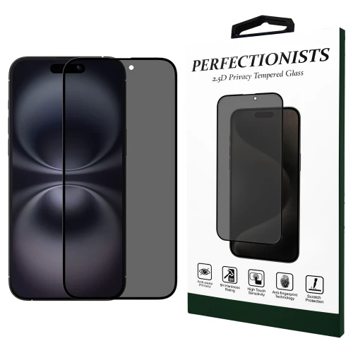 iPhone 15 Plus, iPhone 16 Plus skirtas apsauginis stiklas Perfectionists Privacy