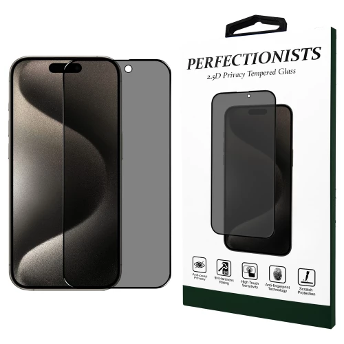 iPhone 15 Pro Max skirtas apsauginis stiklas Perfectionists Privacy