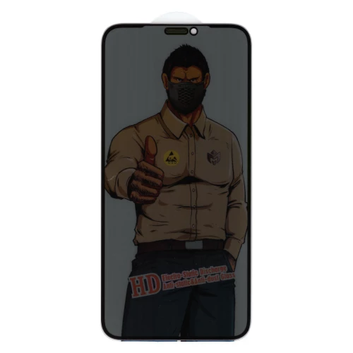 Apple iPhone X, iPhone XS, iPhone 11 Pro apsauginis stiklas ESD Privacy Anti-Static