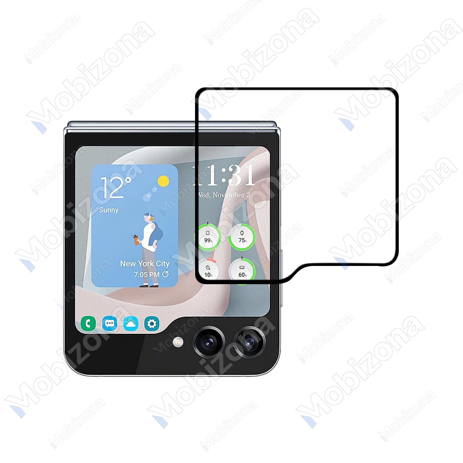 Samsung Galaxy Z Flip 5 apsauginis stiklas 5D Full Glue