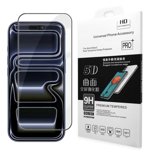 Apple iPhone 17 Pro Tempered Glass 5D Full Glue Apple iPhone 17 Pro Tempered Glass 5D Full Glue