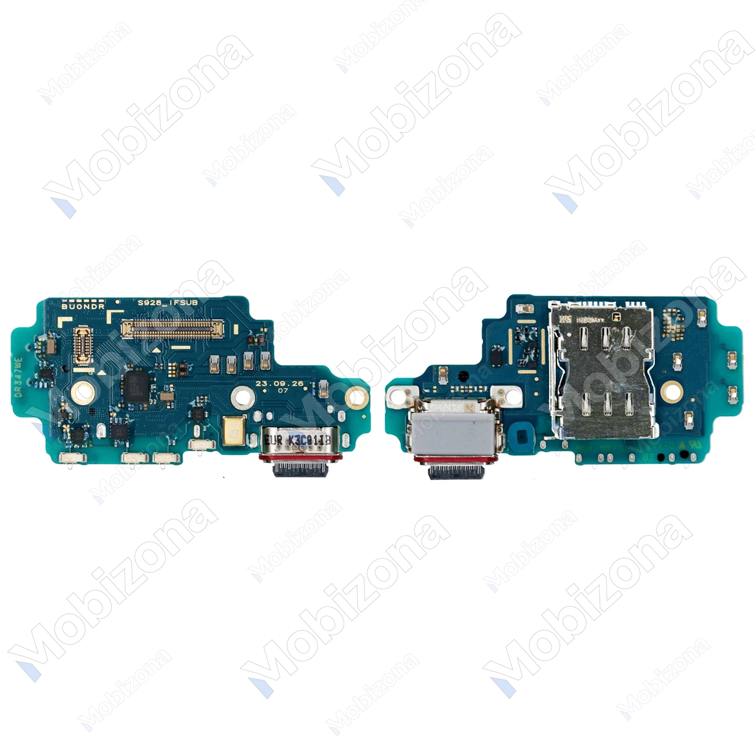 Samsung Galaxy S24 Ultra įkrovimo, SIM lizdas ir mikrofonas (PCB plokštė)
