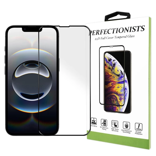 iPhone 13, iPhone 13 Pro, iPhone 14, iPhone 16e skirtas apsauginis stiklas 2.5D Perfectionists
