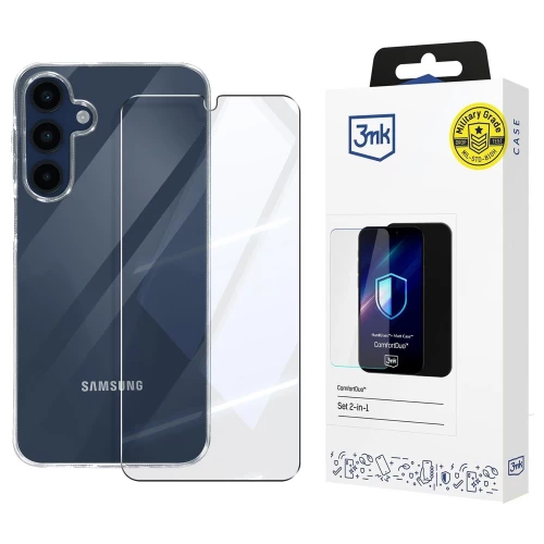 Samsung Galaxy A14 4G, A14 5G skirtas apsauginis stiklas ir dėklas 3MK ComfortDuo rinkinys