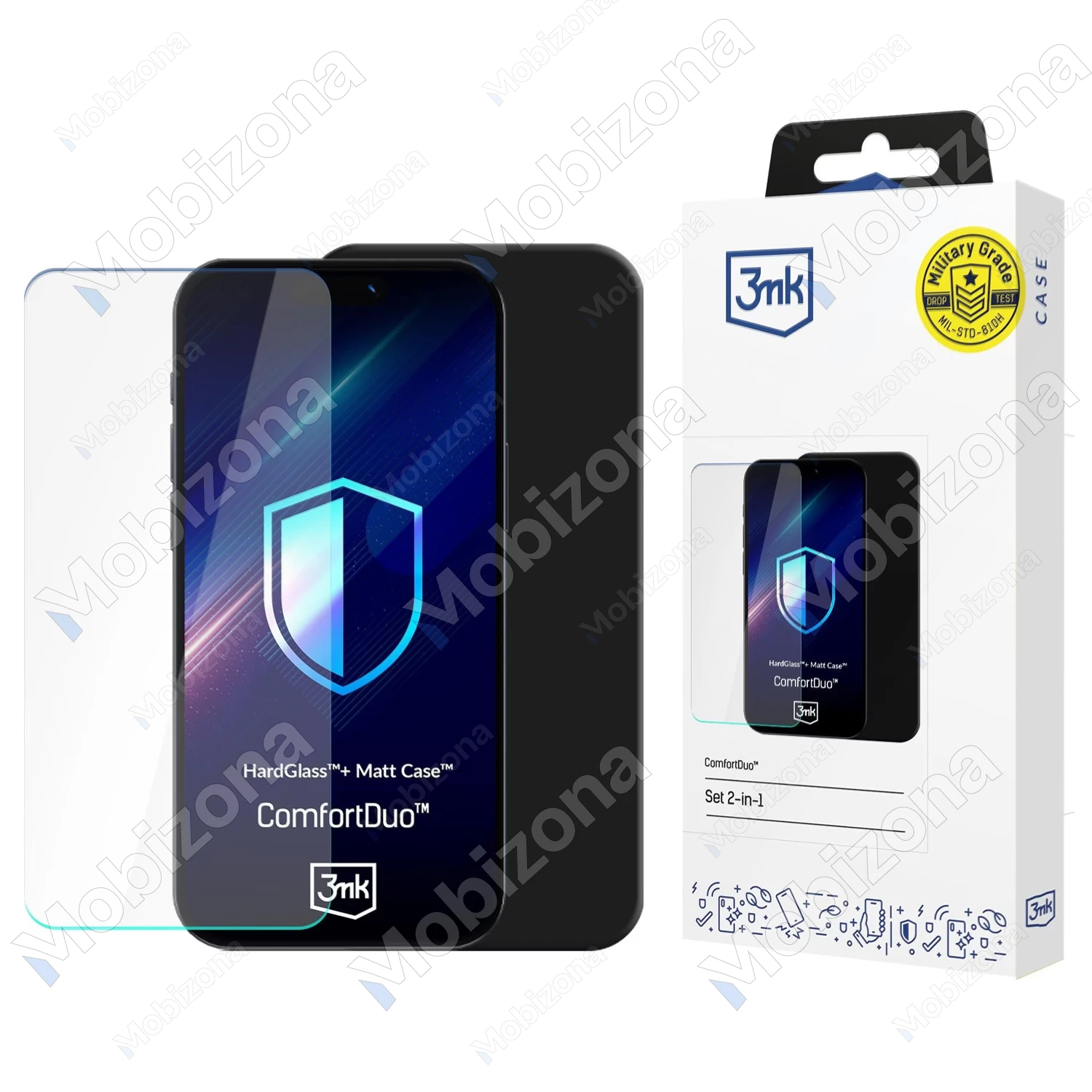 Samsung Galaxy A52 4G, Galaxy A52 5G, Galaxy A52s 5G Tempered Glass and Case 3MK ComfortDuo Set