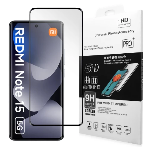 Xiaomi Redmi Note 15 4G, Redmi Note 15 5G Tempered Glass 5D Full Glue