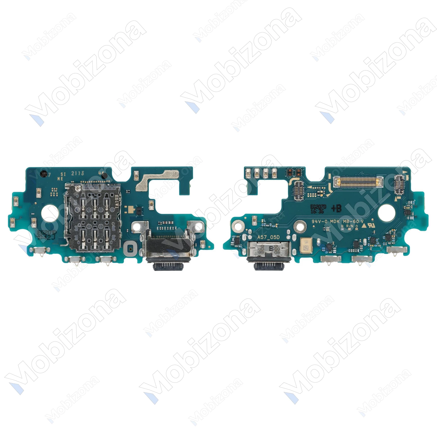 Samsung Galaxy A57 5G įkrovimo, SIM lizdas ir mikrofonas (PCB plokštė)