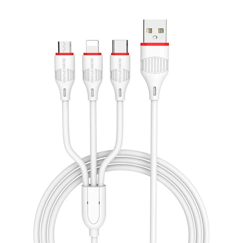 USB cable with Type-C, micro USB and lightning connector Borofone BX17 3in1 Enjoy (2.0A, 1.0 m)